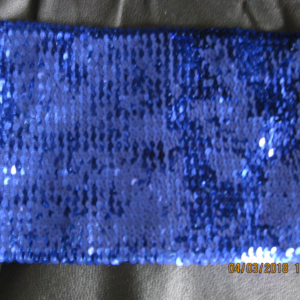 Blue Sequin Womens Crop Top